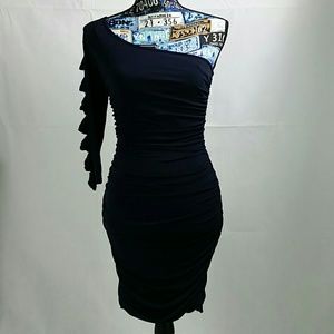 City Triangles navy one shoulder dress Size M